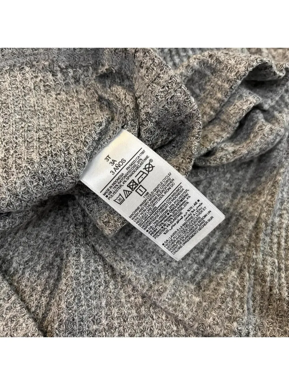 Old Navy Toddler Dress Size 3T Gray Waffle Knit Holiday NWT